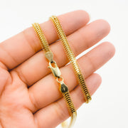 390J02RUMBA. 14K Solid Gold Flat Snake Necklace